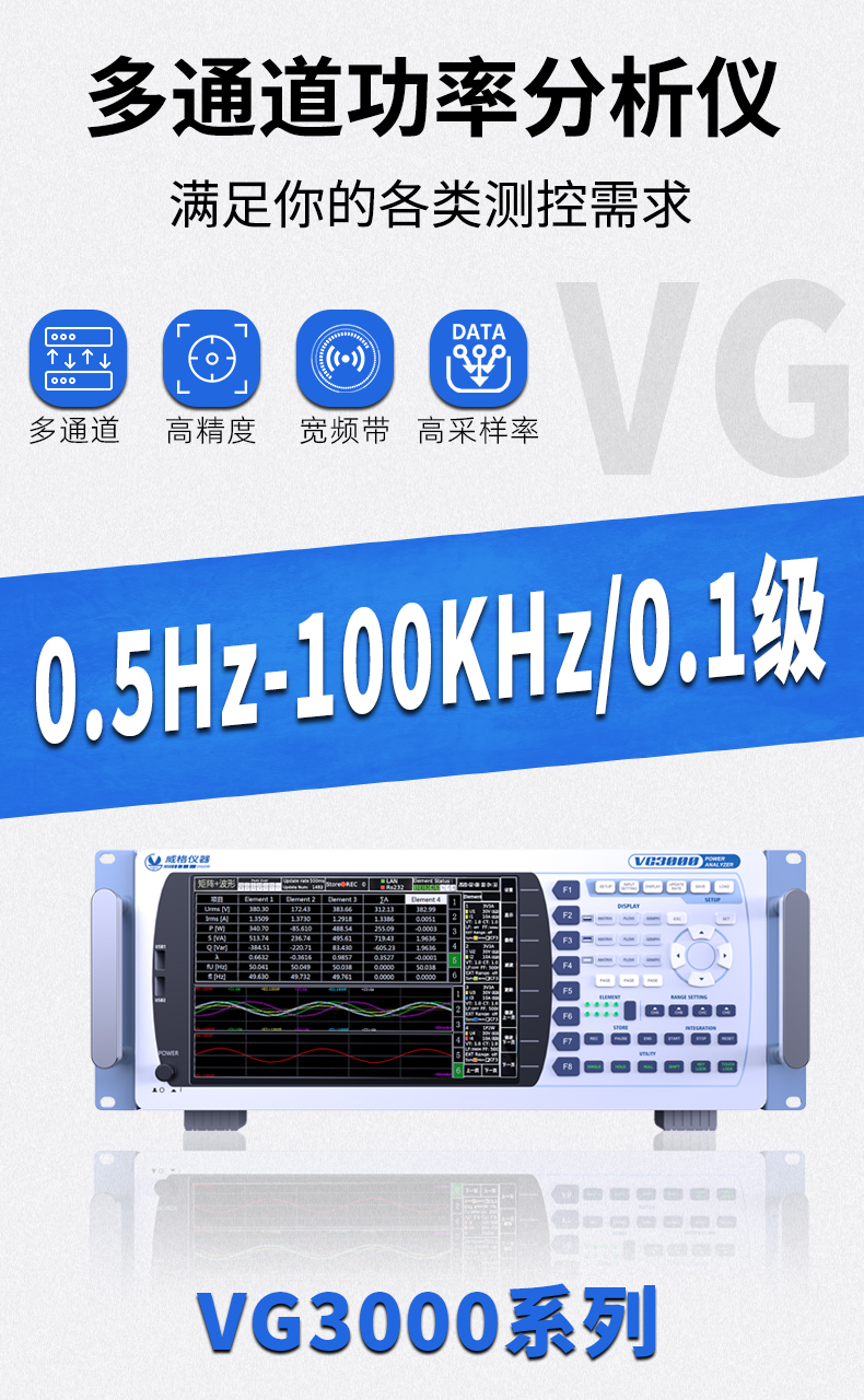威格新品-VG3000系列多通道，多功能、高精度功率分析儀 廠家直銷 質(zhì)量保障插圖1